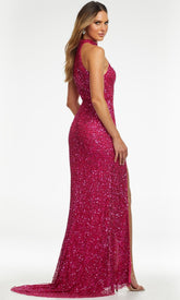 High Halter Sequin Gown
